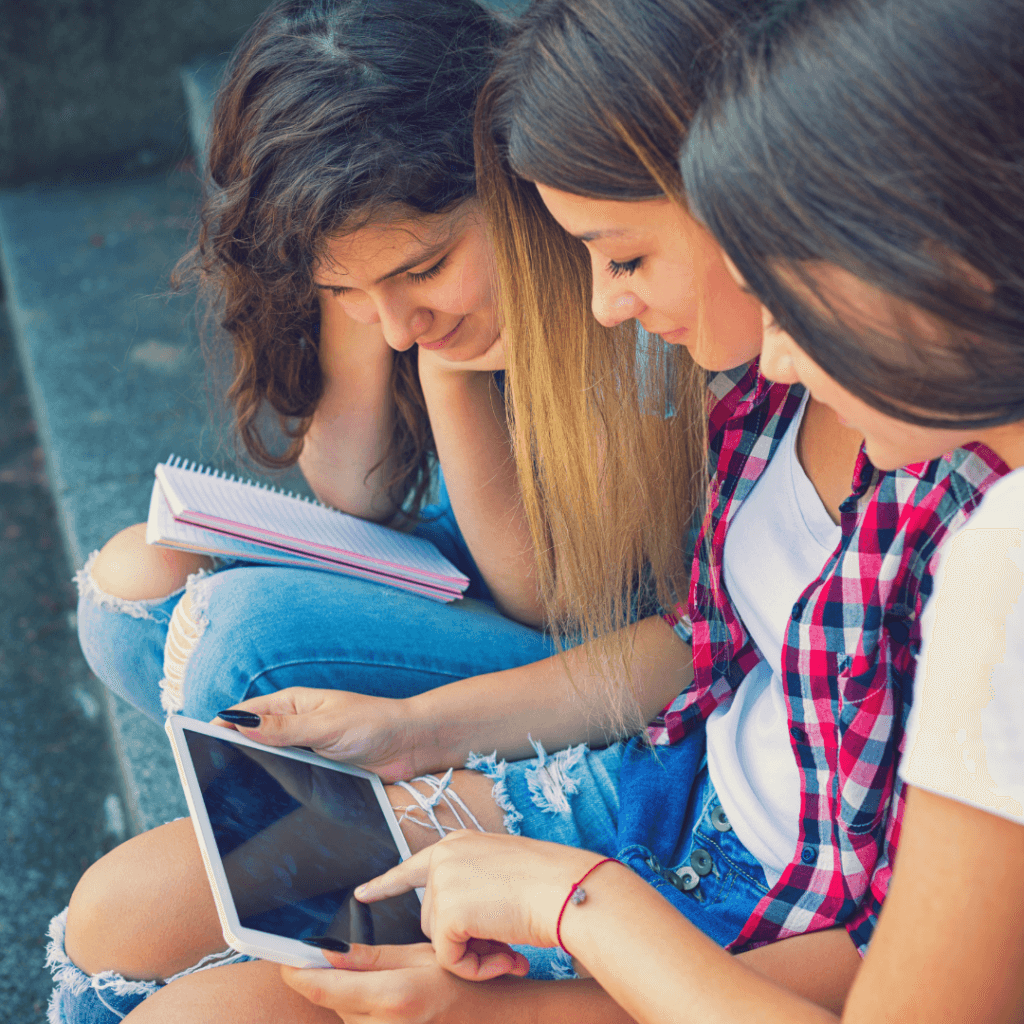 Teen girls learning and growing together
